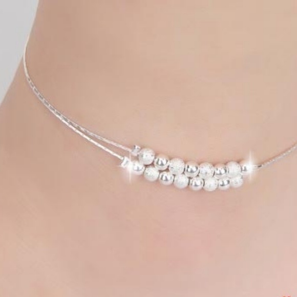 Jewelry - DAINTY .925 STERLING SILVER BEAD ANKLET/BRACELET